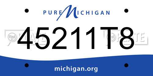 45211T8 Michigan License Plate