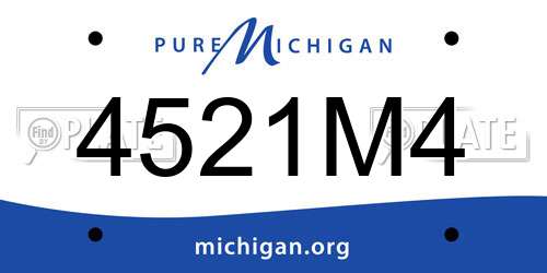 4521M4 Michigan License Plate