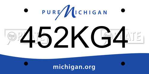 452KG4 Michigan License Plate