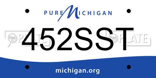 452SST Michigan License Plate