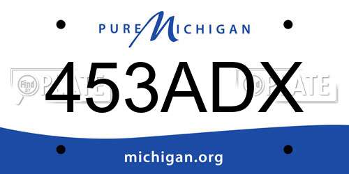 453ADX Michigan License Plate