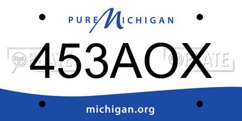 453AOX Michigan License Plate