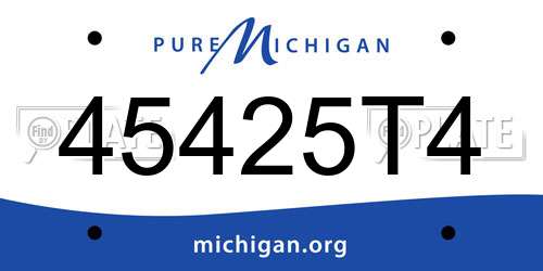 45425T4 Michigan License Plate