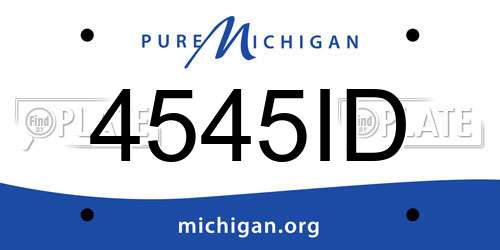 4545ID Michigan License Plate