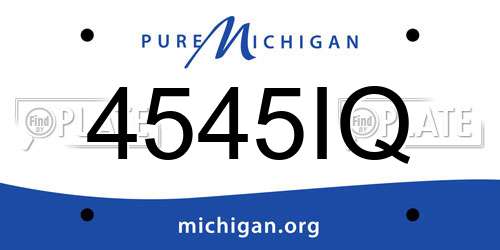 4545IQ Michigan License Plate