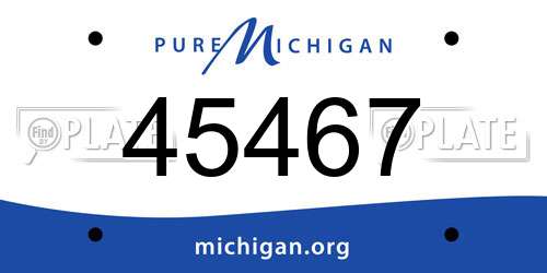45467 Michigan License Plate