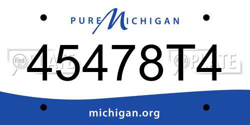 45478T4 Michigan License Plate