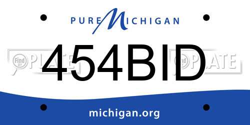 454BID Michigan License Plate