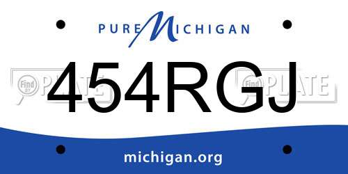 454RGJ Michigan License Plate