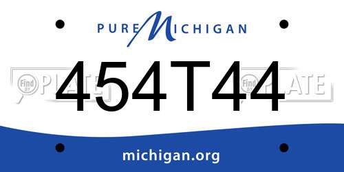 454T44 Michigan License Plate