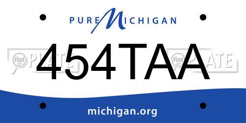 454TAA Michigan License Plate