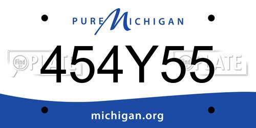 454Y55 Michigan License Plate