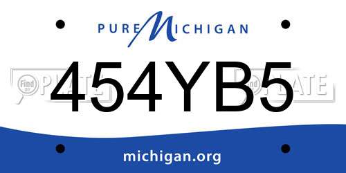 454YB5 Michigan License Plate