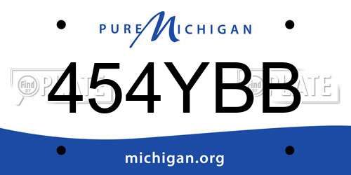 454YBB Michigan License Plate