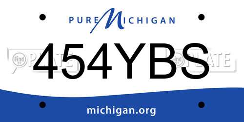 454YBS Michigan License Plate