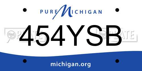 454YSB Michigan License Plate