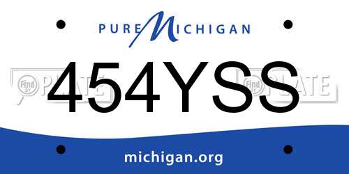 454YSS Michigan License Plate