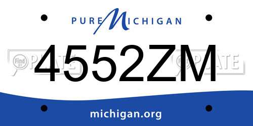 4552ZM Michigan License Plate