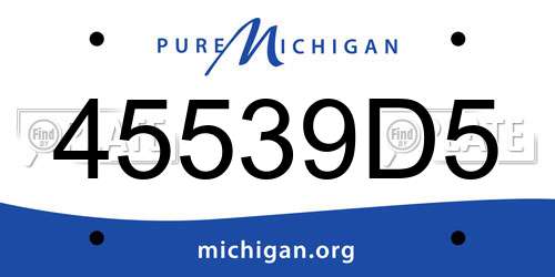 45539D5 Michigan License Plate