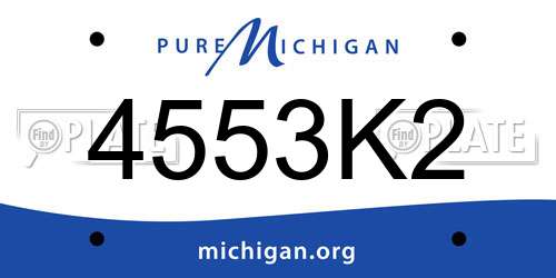 4553K2 Michigan License Plate