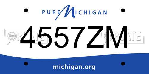 4557ZM Michigan License Plate