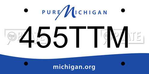 455TTM Michigan License Plate