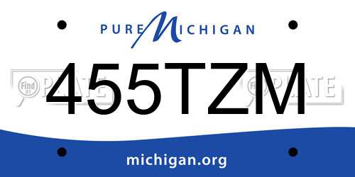 455TZM Michigan License Plate