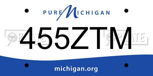 455ZTM Michigan License Plate