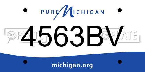 4563BV Michigan License Plate