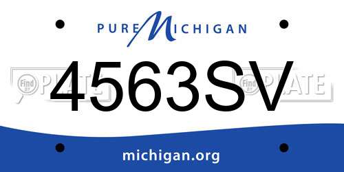 4563SV Michigan License Plate