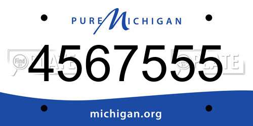 4567555 Michigan License Plate