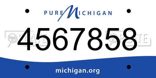 4567858 Michigan License Plate