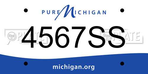 4567SS Michigan License Plate