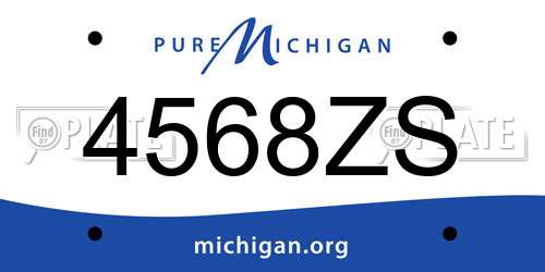 4568ZS Michigan License Plate