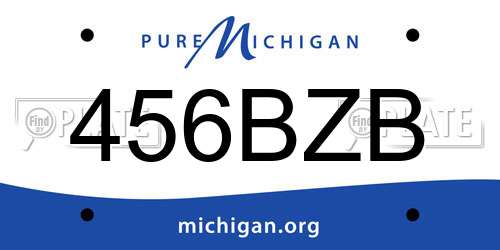 456BZB Michigan License Plate
