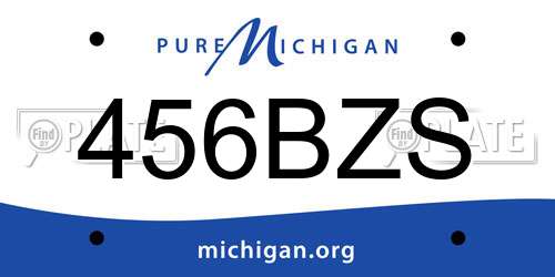 456BZS Michigan License Plate
