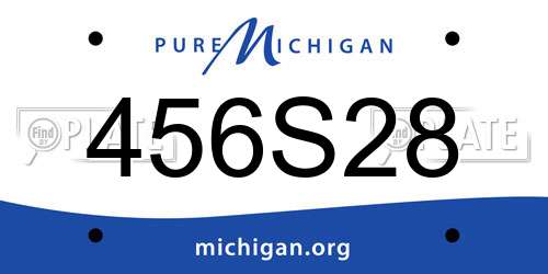 456S28 Michigan License Plate