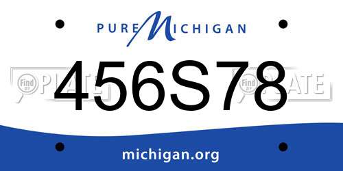 456S78 Michigan License Plate