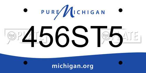 456ST5 Michigan License Plate