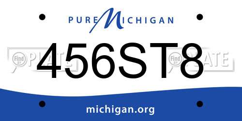 456ST8 Michigan License Plate