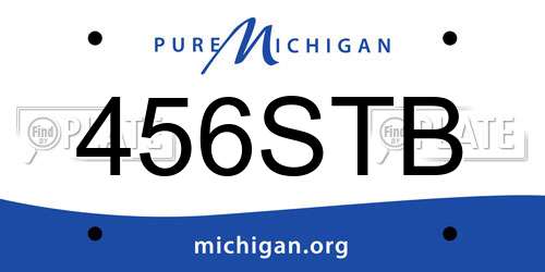 456STB Michigan License Plate