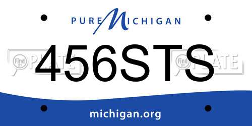 456STS Michigan License Plate