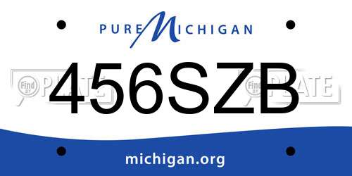 456SZB Michigan License Plate