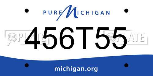 456T55 Michigan License Plate