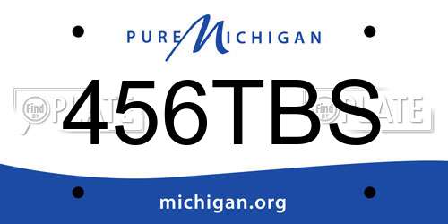456TBS Michigan License Plate
