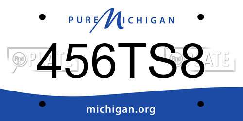 456TS8 Michigan License Plate