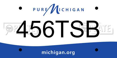 456TSB Michigan License Plate