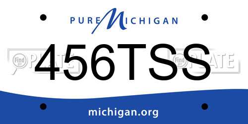 456TSS Michigan License Plate