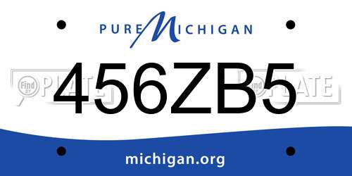 456ZB5 Michigan License Plate