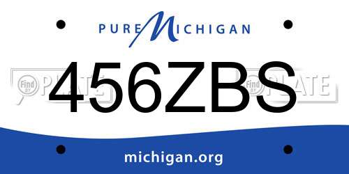 456ZBS Michigan License Plate
